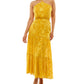 Vestido longo halter burnout júnior feminino sem palavras, amarelo, tamanho 7