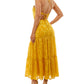 Vestido longo halter burnout júnior feminino sem palavras, amarelo, tamanho 7