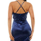 Vestido franzido de cetim sintético Speechless Junior's, azul, tamanho 9