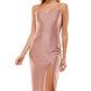 Vestido justo de cetim com fenda alta Speechless Junior's, rosa, tamanho XX-G
