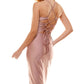 Vestido justo de cetim com fenda alta Speechless Junior's, rosa, tamanho XX-G