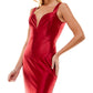 Vestido de cetim com decote em V profundo Speechless Junior's, tamanho 5, vermelho