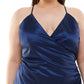 Vestido envelope feminino Speechless Trendy Plus de cetim sintético azul tamanho 16W