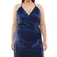 Vestido envelope feminino Speechless Trendy Plus de cetim sintético azul tamanho 16W