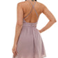 Vestido de festa infantil de chiffon com costas cruzadas, roxo, tamanho 17