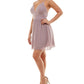 Vestido de festa infantil de chiffon com costas cruzadas, roxo, tamanho 17