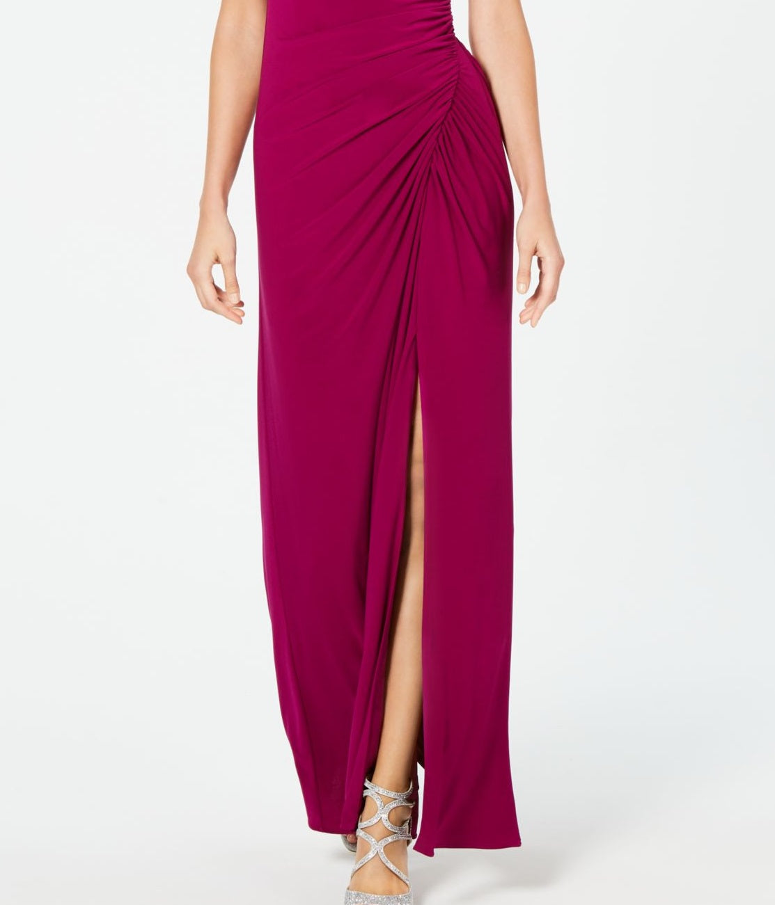 Vestido de festa longo com lantejoulas e decote em joia, sem mangas, tamanho 16, feminino, Adrianna Papell
