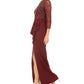 Vestido coluna feminino Adrianna Papell com contas, vermelho, tamanho 16