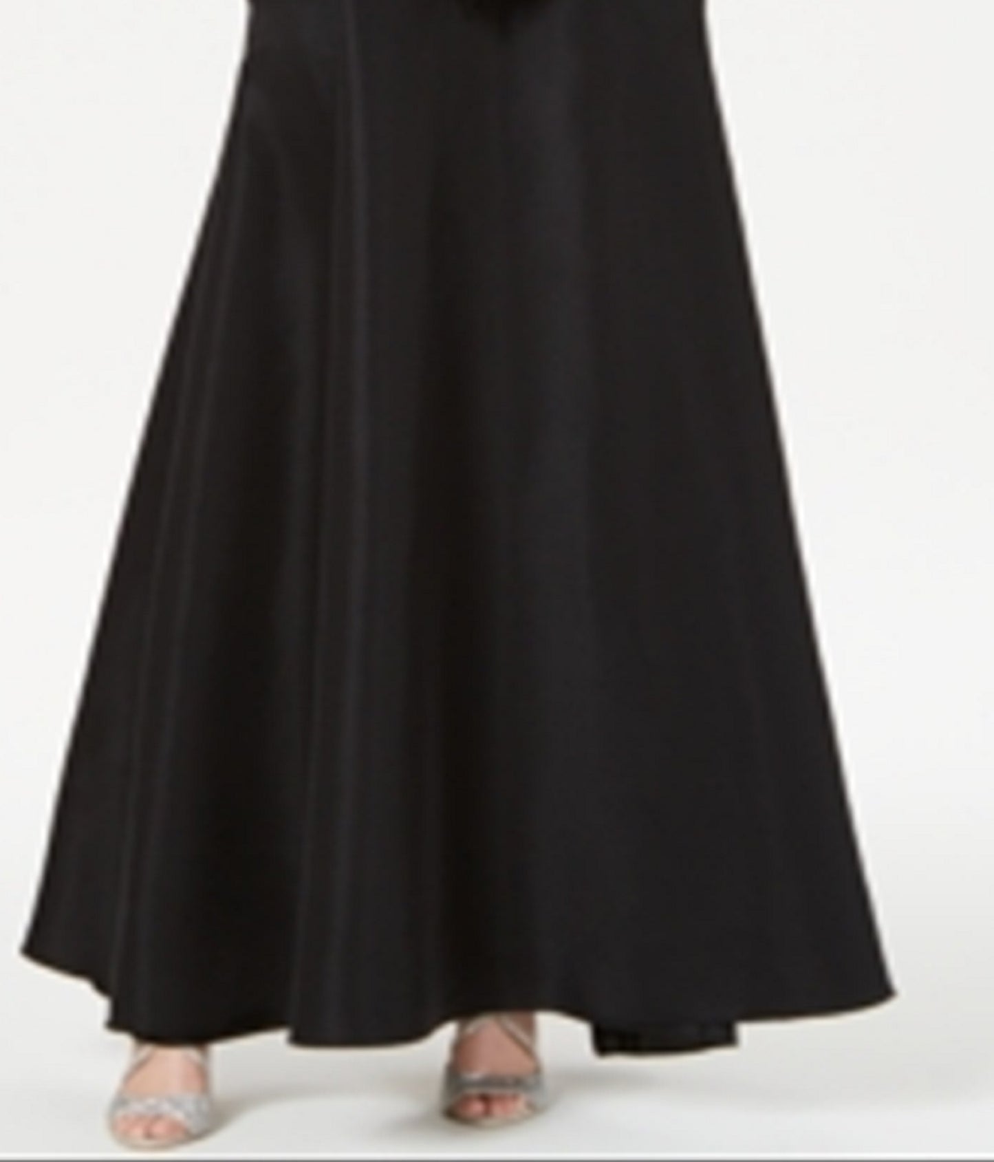 Vestido feminino Adrianna Papell com decote em V e amarração na cintura, preto, tamanho 16