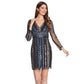 Vestido tubinho listrado e enfeitado Adrianna Papell feminino, preto, tamanho 4