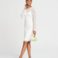 Vestido feminino Adrianna Papell com ilusão de contas, branco, tamanho 6