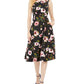 Vestido evasê floral feminino Adrianna Papell, preto, tamanho 12