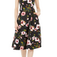 Vestido evasê floral feminino Adrianna Papell, preto, tamanho 12