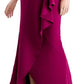 Vestido feminino com babados em cascata, rosa, tamanho 10, da Adrianna Papell
