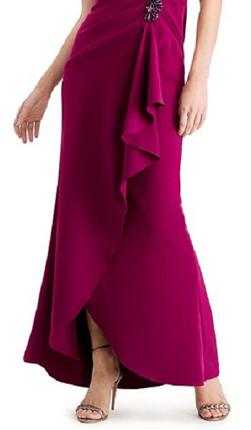 Vestido feminino com babados em cascata, rosa, tamanho 10, da Adrianna Papell