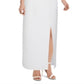 Vestido de festa longo com fenda e ombro de fora, sem mangas, estilo smoking, branco, tamanho 10, para mulheres, Adrianna Papell