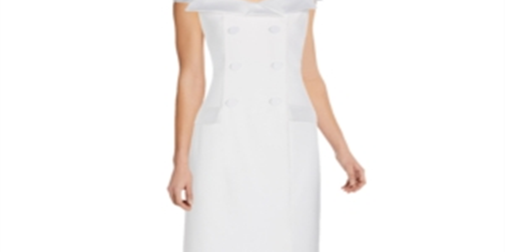 Vestido de festa longo com fenda e ombro de fora, sem mangas, estilo smoking, branco, tamanho 10, para mulheres, Adrianna Papell