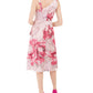 Vestido feminino estampado em mikado midi, rosa, tamanho 16, Adrianna Papell