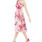 Vestido feminino estampado em mikado midi, rosa, tamanho 16, Adrianna Papell