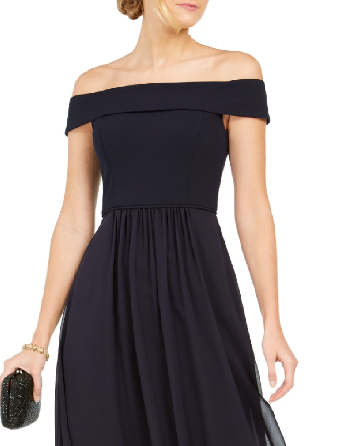 Vestido de chiffon tomara que caia feminino Adrianna Papell, azul, tamanho 6