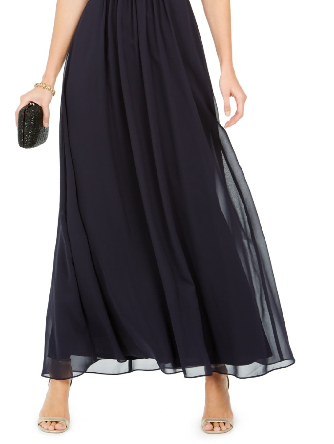 Vestido de chiffon tomara que caia feminino Adrianna Papell, azul, tamanho 10