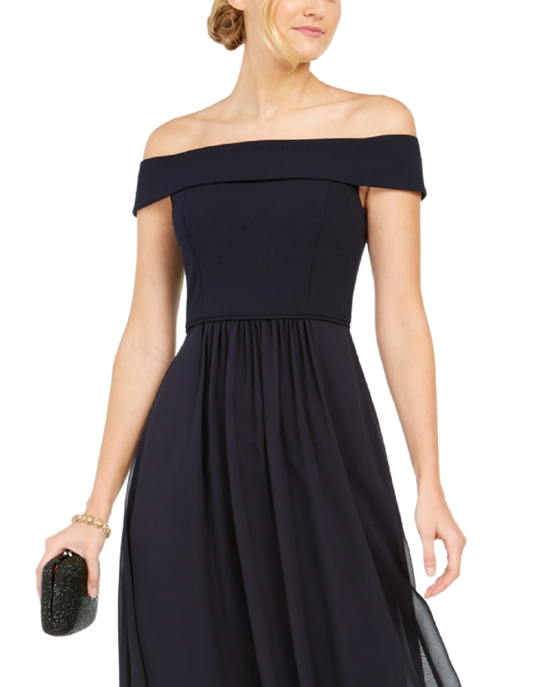 Vestido de chiffon tomara que caia feminino Adrianna Papell, azul, tamanho 14