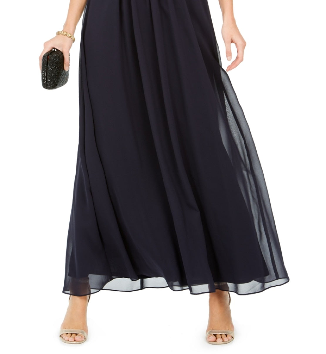 Vestido de chiffon tomara que caia feminino Adrianna Papell, azul, tamanho 14