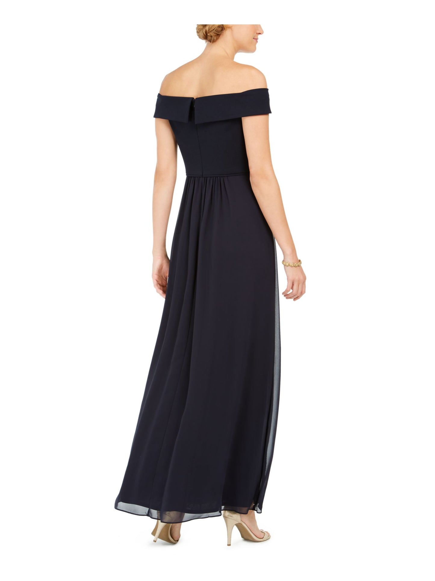 Vestido de chiffon tomara que caia feminino Adrianna Papell, azul, tamanho 16