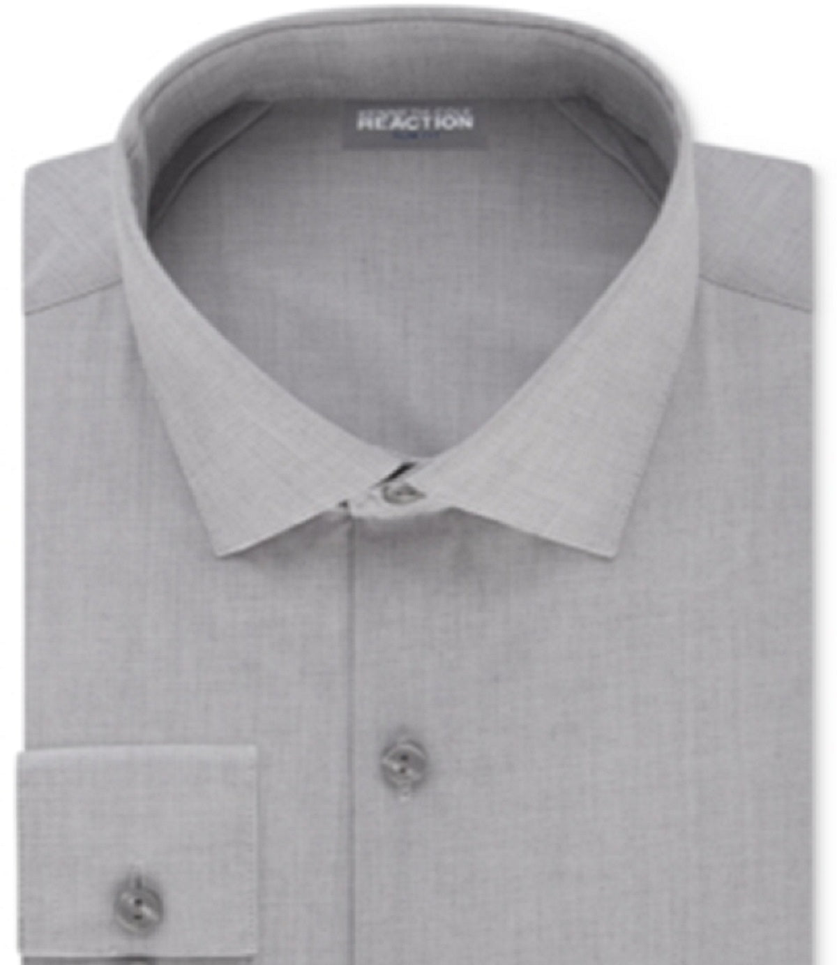 Camisa social masculina Kenneth Cole Reaction Slim Fit com gola flexível, cinza, tamanho 16,5 x 34 x 35