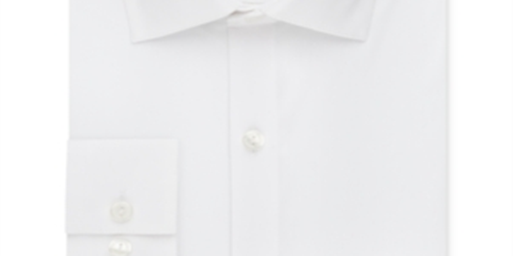 Camisa social masculina Kenneth Cole Reaction Slim Fit Techni Cole Flex Collar Solid, branca, tamanho 15,5