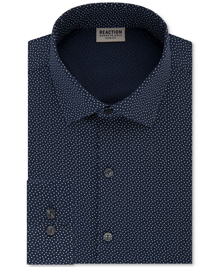 Camisa social masculina Kenneth Cole Reaction Slim Fit Flex Azul Tamanho 16X32X33