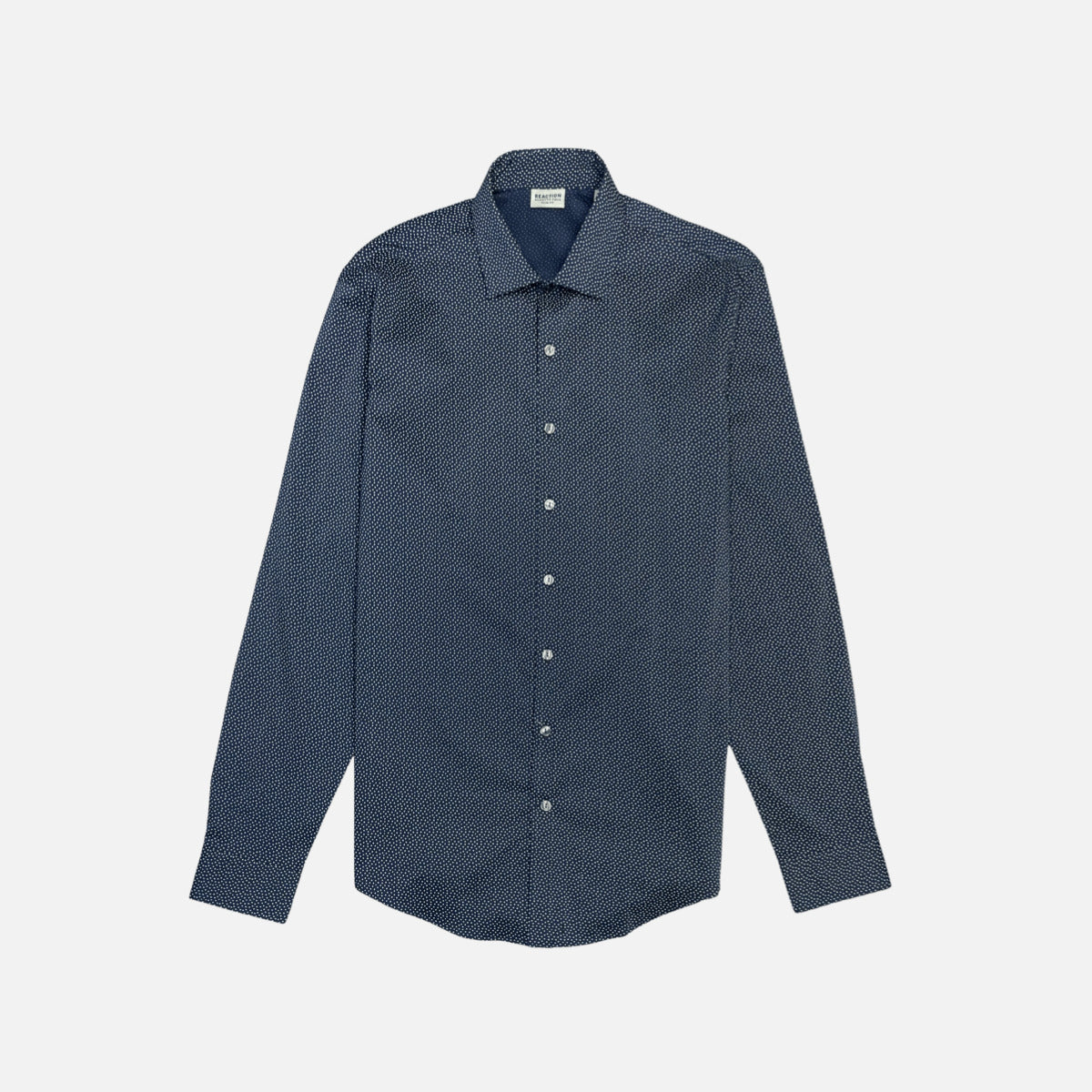 Camisa masculina Kenneth Cole Reaction Slim Fit com botões e gola azul, tamanho 34x35