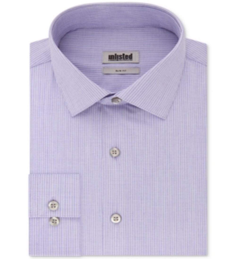 Camisa social listrada masculina Kenneth Cole Reaction Slim Fit roxa tamanho GG
