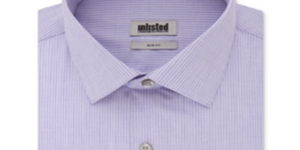 Camisa social listrada masculina Kenneth Cole Reaction Slim Fit roxa tamanho GG