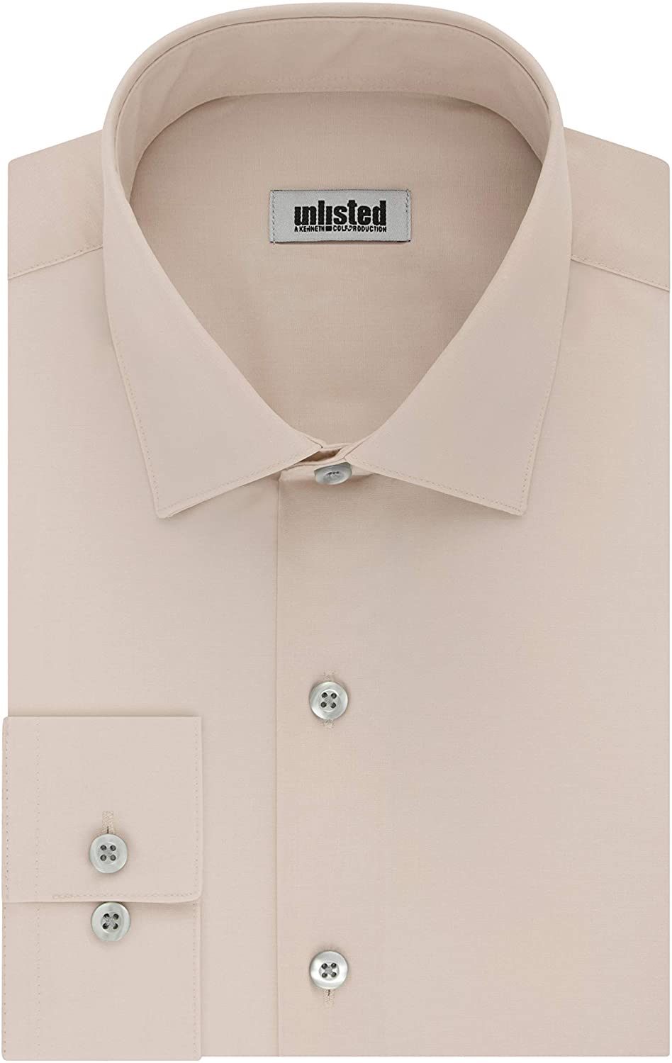 Camisa social masculina Kenneth Cole Regular Fit, bege, tamanho 14,5 x 32-33-S