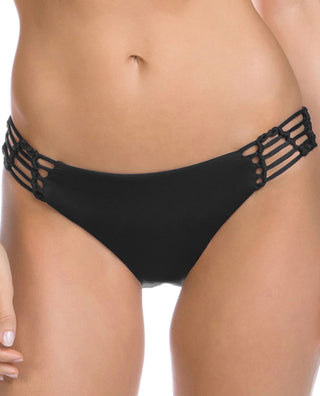 Becca - Calcinha de biquíni americana hipster feminina com aba lateral em macramê