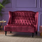 Nurturing Upholstered Loveseat With Wing Back And Diamond Tufting