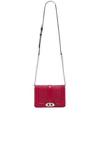 Rebecca Minkoff - Bolsa transversal pequena Love acolchoada Chevron feminina