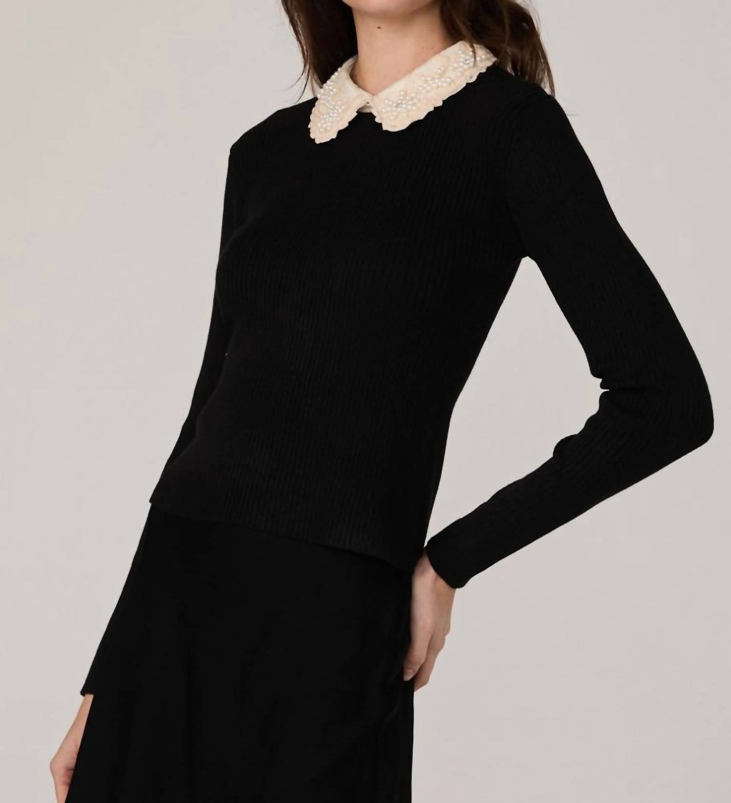 French Connection - Mozzarella Embellished Knit Top