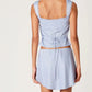 Nia - Sleeveless Lace Trim Tie Back Top