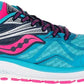 Tênis de corrida Saucony Girl'S Ride 9 azul/rosa tamanho 6 M EUA criança grande