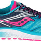 Tênis de corrida Saucony Girl'S Ride 9 azul/rosa tamanho 6 M EUA criança grande