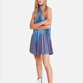 Free People - Vestido Mini Love Plissado com Glitter