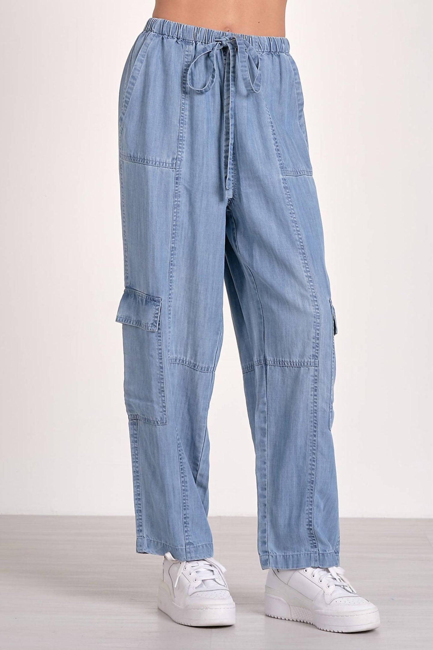 Elan - Chambray Cargo Pants