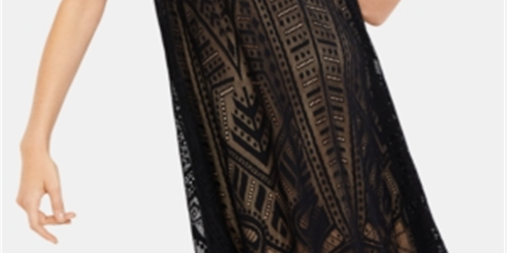 Vestido texturizado evasê feminino BCBGMAXAZRI para maternidade, tamanho pequeno, preto