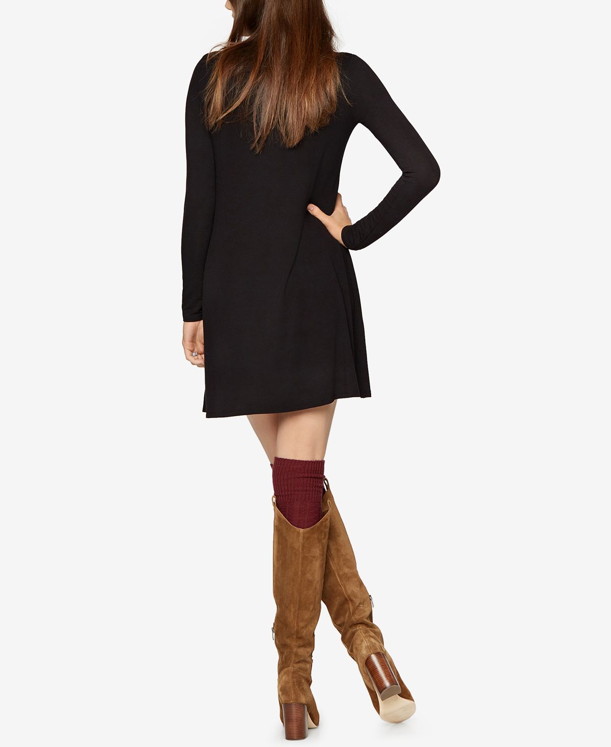 Vestido de maternidade feminino BCBGMAXAZRI, linha A, preto, tamanho X-S