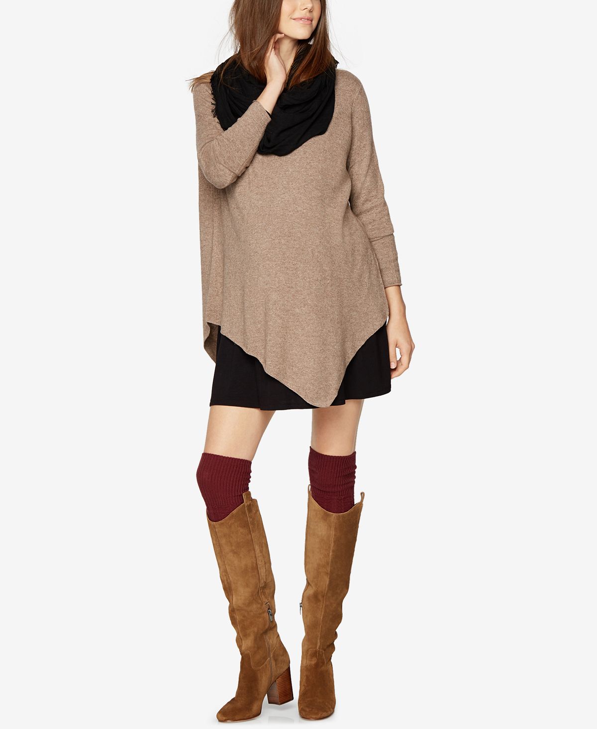 Vestido de maternidade feminino BCBGMAXAZRI, linha A, preto, tamanho X-S