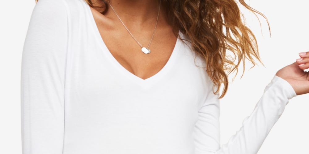 Camiseta de maternidade feminina com manga comprida e franzido lateral, tamanho médio, branca