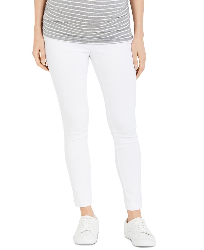 Calça Maternidade Maternidade Feminina The Maia Secret Fit Barriga Skinny Tornozelo Branca Tamanho Médio