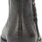 Botas femininas Kason bico redondo tornozelo leve amassado Croco preto tamanho 5 M (B)